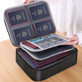 1pc Document Bag With Lock, Fireproof 3-Layer File Storage Case With Water-Resistant Zipper (Style: Without Lock, Color: Black)